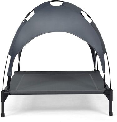 Лежанка для собак Relax4Life з балдахіном, сіра, для дому та саду, до 60 кг, 105 x 87 x 89 см