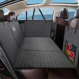 Подовжувач для заднього сидіння автомобіля для собак, міцний чохол для автосидіння для собак, витримує 200 кг, велике жорстке подовження для собак, водонепроникна гамак для собак з сіткою для автомобіля та позашляховиків (Чорний)