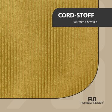 Ляжка для собак | для маленьких собак | з подушкою Cord | знімний чохол | з мискою для корму (55 x 42 см, гірчичний)