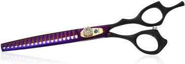 Професійні ножиці Purple Dragon 7,0/8,0 дюймів для грумінгу тварин, Chunker 6,75/8,0 дюймів, японська сталь 440C, для собак, домашніх улюбленців та грумерів