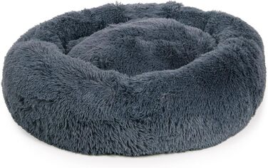 Кругле ліжко для собак Ceddie - м'яке, зручне, темно-сіре, діаметр 100 см