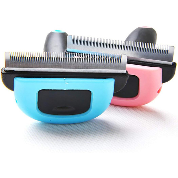 Інструмент для грумінгу тварин: щітка для видалення шерсті котів, собак, кроликів (блакитна, M)