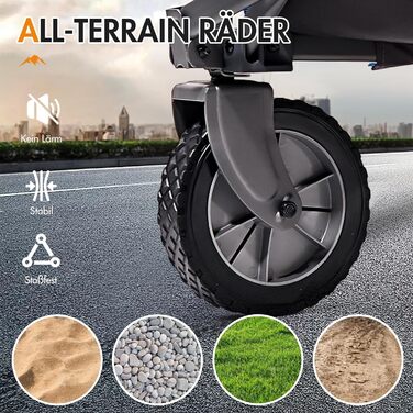 Складаний візок-тележка PORTAL знімний тканний дах, 100 кг, для кемпінгу, саду, пляжу, покупок, блакитний