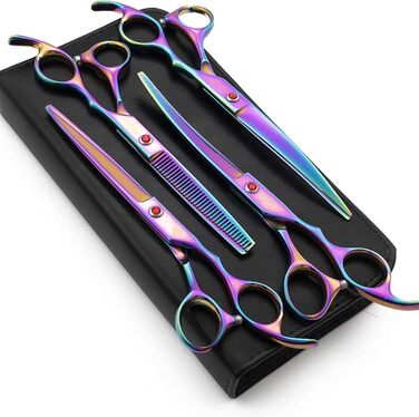 Набір професійних ножиць для грумінгу собак, ножиці для догляду за шерстю, з ножицями для фінальної обробки, нержавіюча сталь, для всіх порід собак та котів