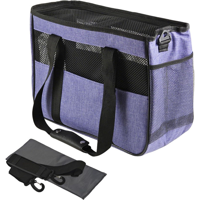 Транспортна сумка для собак та котів Duroecsain | Зручна сумка-переноска з кишенями для подорожей, відпочинку та активного відпочинку (фіолетова)