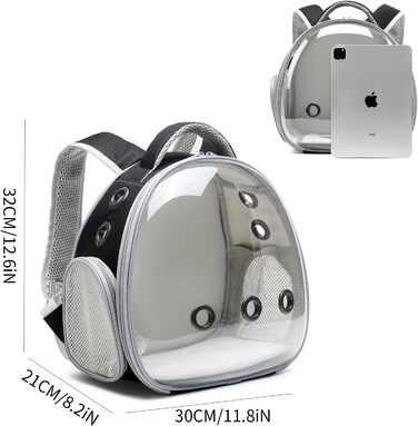 Рюкзак для перенесення домашніх тварин Ioview: для хом'яків, морських свинок, птахів, котів, кроликів, черепах, їжаків. Чорний, дихаючий