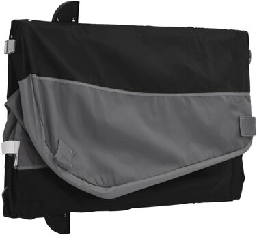 Дитячий причіп-транспортер для собак, чорно-сірий, 45 кг, сталь, легкий монтаж