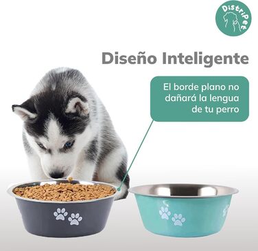 Миски для собак та котів, нержавіюча сталь, антиковзаючі, з силіконовою основою, 2 шт по 860 мл