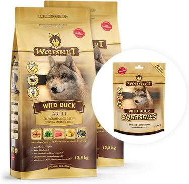 Сухий корм для дорослих собак WOLFSBLUT Adult з качкою (Wild Duck), беззерновий, з суперфудами, 12.5 кг