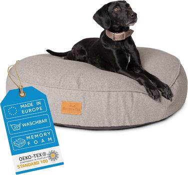 Килимок для собак Freudentier XXL круглий - Ергономічне ліжко для собак, що можна прати - М'який корзинка для собак - Виготовлено в ЄС - Килимок для собак великих собак & ліжко для собак середніх собак (темно-сірий, 100 см) ⌀ 100 см Темно-сірий