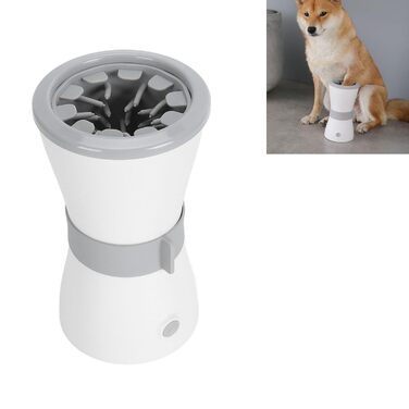 Автоматичний мийка лап для собак, електрична, з м'якими щетинками, 360° обертання, білий колір