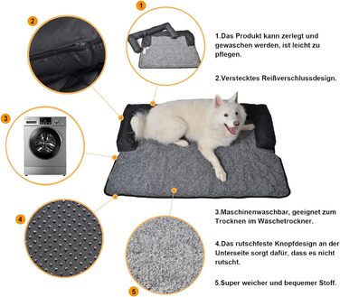 Крісло-ліжко для собак Raikou: зручне та практичне, 90x90 см, блакитний меланж. Захист дивану та багажника, антиковзаюче покриття, легко миється. Підходить для великих та маленьких собак.