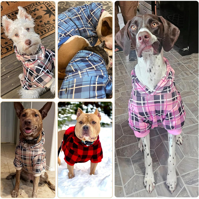 Пуловер для собак EXPAWLORER в британському стилі з тартаном, теплий, з отвором для повідка, для маленьких та середніх собак