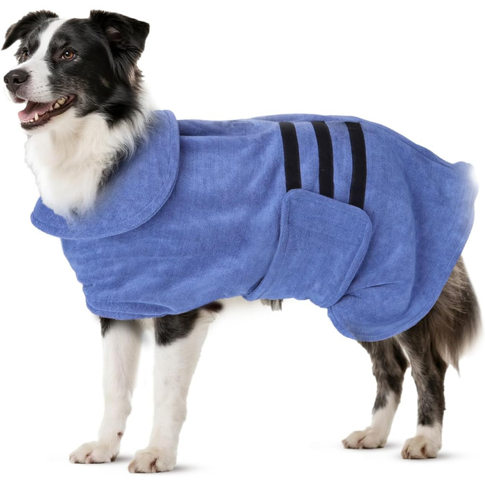 Рушник для собак та котів Nobleza, мікрофібра, клямка, швидковисихаючий, 5 розмірів, блакитний (L)