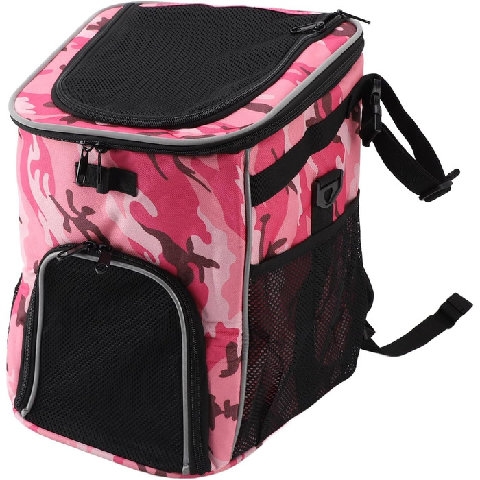 Кошик для собак Hamwesh, великий, водонепроникний, 29x30x37 см, для подорожей та кемпінгу (Рожевий камуфляж)