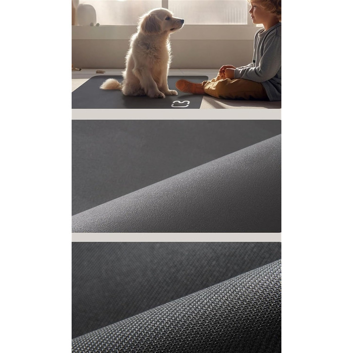 Водонепроникний килимок для годівлі котів GIBZ, 45x60 см, сірий