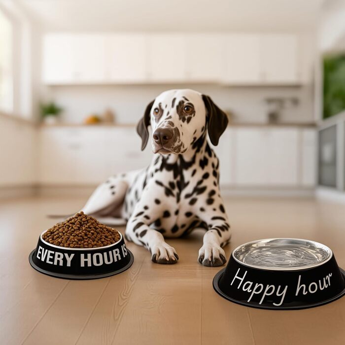 Миски для собак Fisura Dog Bar з нержавіючої сталі, рожеві та червоні, 500 мл + 1000 мл
