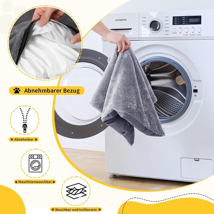 Ортопедичне ліжко для собак OUPEIWAWA, 62x50x17 см, сіре, для маленьких та середніх порід