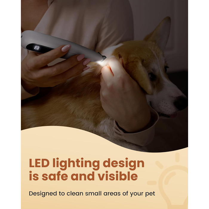 PAPMINI 2 в 1 тиха машинка для стрижки собак і тример для лап з LED, професійна Type-C шерстяна машинка для собак і котів, підходить для дрібних і великих порід