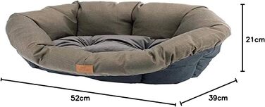 Крісло-лежанка для собак та котів Ferplast SOFA 'CUSHION' з 2 подушками, коричневе, 52 x 39 x 21 см