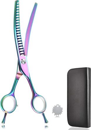 Ножиці для грумінгу собак та котів 7.2 дюйми, вигнуті, професійні, з нержавіючої сталі 440C, ручна робота