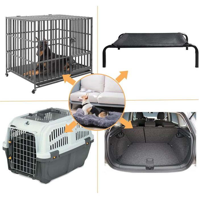 М'яке ліжко для собак великих порід, XXL, 110x75 см, антиковзаюче, темно-сіре, машинне прання