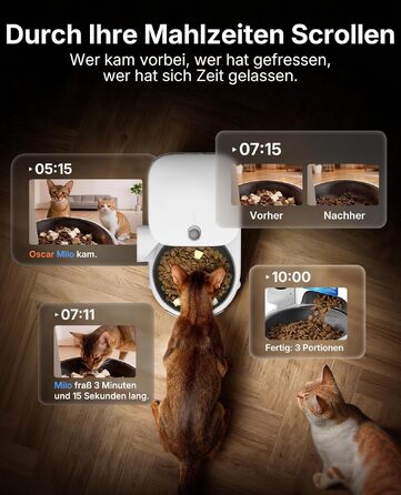 Автоматична годівниця для котів та собак PETKIT YumShare Solo 2 з камерою, розпізнаванням облич та Wi-Fi (2.4/5G), 3 л