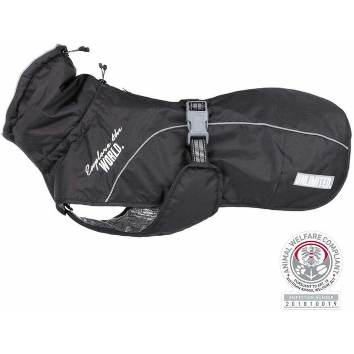 Зимова куртка для собак TRIXIE WINTERMANTE Expore, чорна, водонепроникна, вітронепроникна, 62 см, XS, для прання в машині