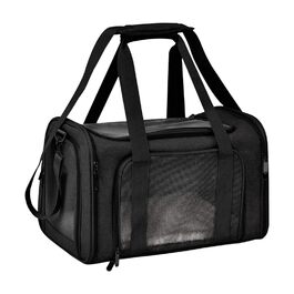 Транспортна переноска для собак та котів, чорна. Складана переноска для тварин, зручна сумка-переноска для маленьких собак та котів.