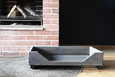 Ліжко для собак Dekorie з масиву хоза - 60-110 x 40-60 см - чорний кошик/софа для собак та котів (vintage)