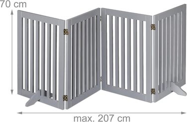 Захисна огорожа Relaxdays для собак 70x207 см з ніжками сіра