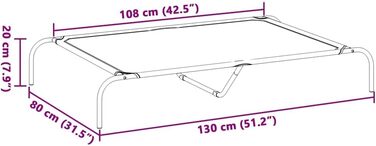 Підвищене собаче ліжко vidaXL 110x65x20 см Textilene та сталь. Собаче ліжко, лежанка, диванчик для собак, лежанка для домашніх тварин, місце для сну собаки, зовнішнє собаче ліжко