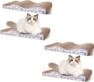 Котячі кігтеточки Nobleza (4 шт.) з м'ятою, з гофрокартону, екологічні, преміум-якість