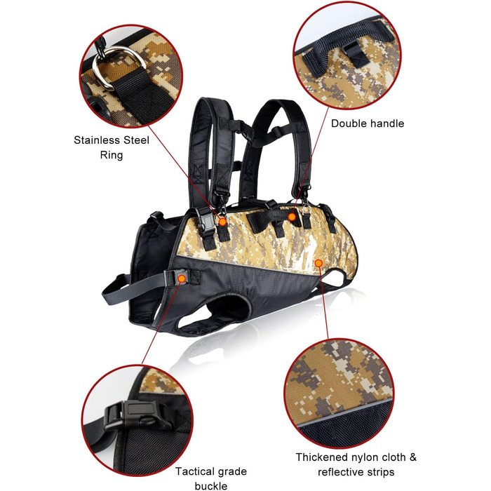 Рюкзак для собак L&Y Jewelry Hundetrage: переноска для собак вагою 15-40 кг, регульований, для собак з артритом та проблемами суглобів