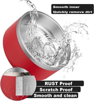 Персоналізований миска для собак та котів – нержавіюча сталева годівниця з іменем, протиковзна миска для собак та котів, поїльник (червоний)