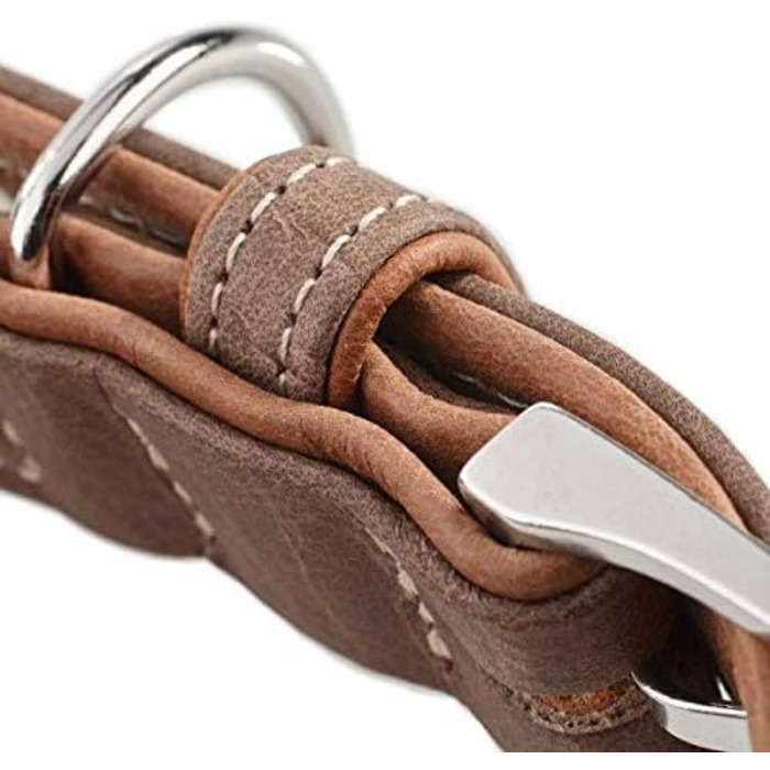 Нашийник для собак HUNTER PORTO, натуральна шкіра, екологічний, XS, чорний/коньяк