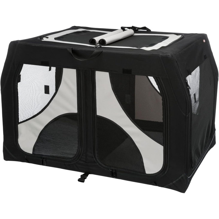 TRIXIE переноска для собак Vario Double 91x60x61/57 см, металева рама, відчиняється з 4 сторін, захист бампера, з сумкою та лежаком під овчину