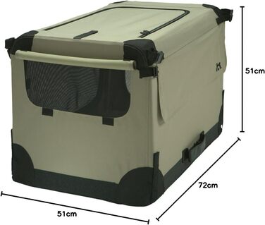 Складаний контейнер-переноска для собак Maelson Soft Kennel, бежевий, розмір S, 72x52x51 см
