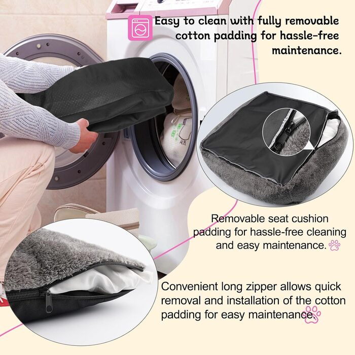 Автокрісло для собак SIVEIS – зручне ліжко з кишенею, чорне