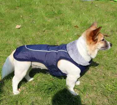 Флісова нашийникова стрічка JoyDaog для собак середніх порід, водонепроникна куртка для собак з бавовни, тепла зимова, (S, Синій)