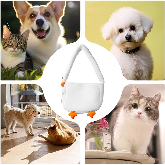 Рюкзак-переноска для тварин: переноска для котів та собак, анти-стрибковий дизайн, жорстка основа, для подорожей, з ременем, для цуценят, кошенят, снігу (S, Big goose)