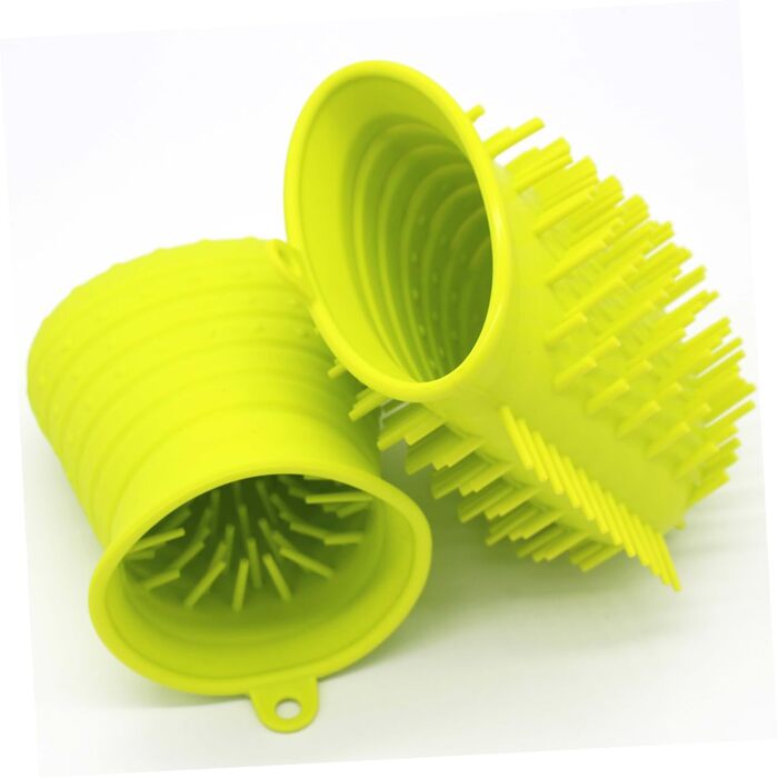 Пристрій для миття лап домашнім тваринам FRCOLOR, силіконовий, з ручкою, для собак, зелений (S)