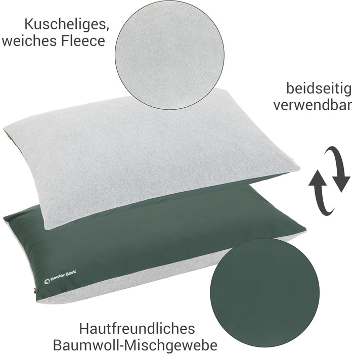 М'яке ліжко для собак великих порід Doctor Bark GreenLabel - зручне, миється, зелене (L)