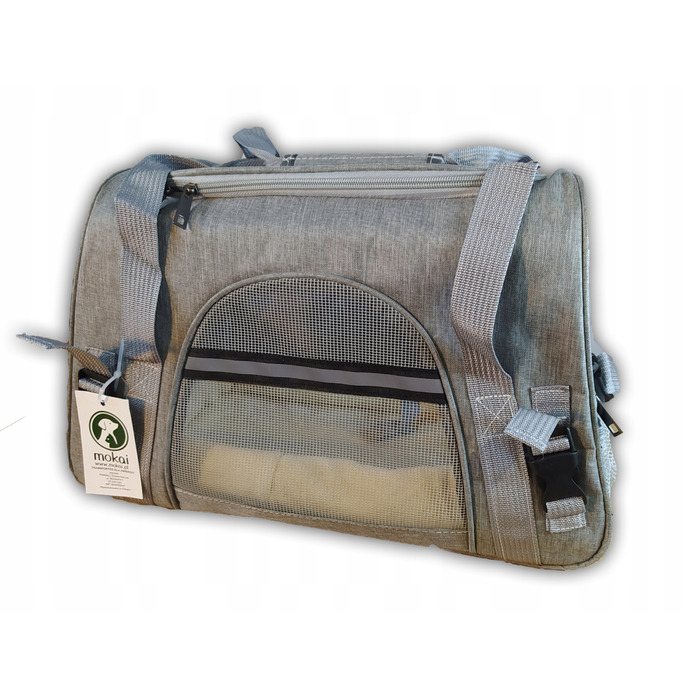 Транспортувальна сумка-переноска для котів та собак, сіра, зручна та портативна