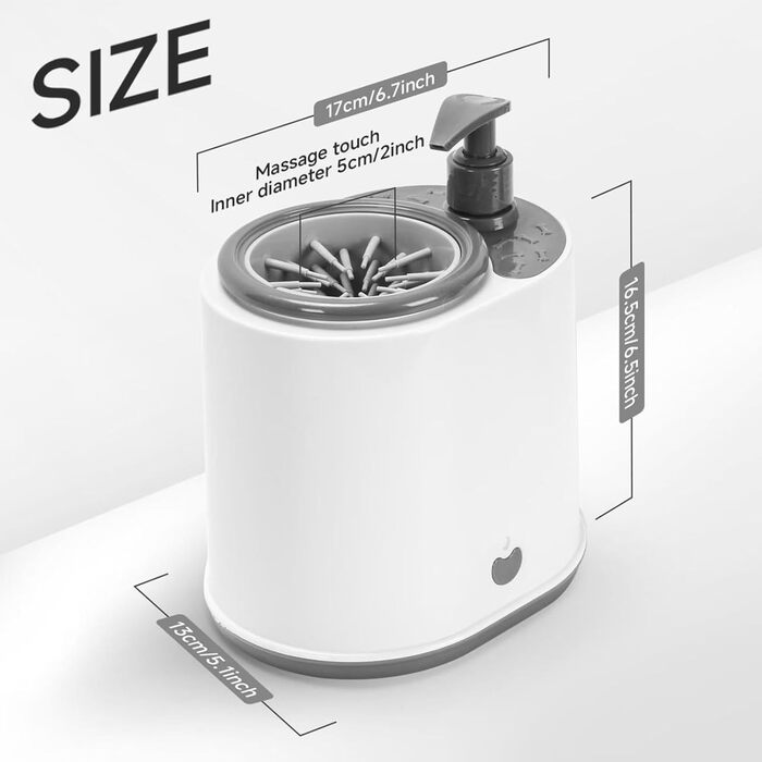 Автоматичний очищувач лап для тварин - портативний пристрій для миття лап з м'якою щетиною, для собак та інших домашніх улюбленців