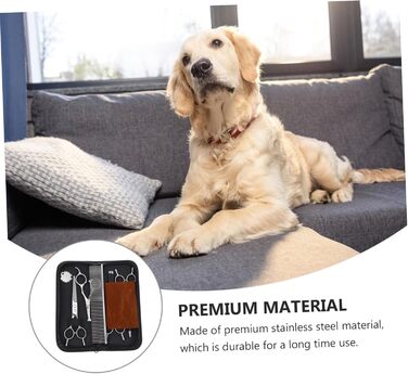 Набір ножиць для грумінгу собак з нержавіючої сталі. Інструмент для стрижки шерсті з округлими кінцями для безпечного догляду за тваринами