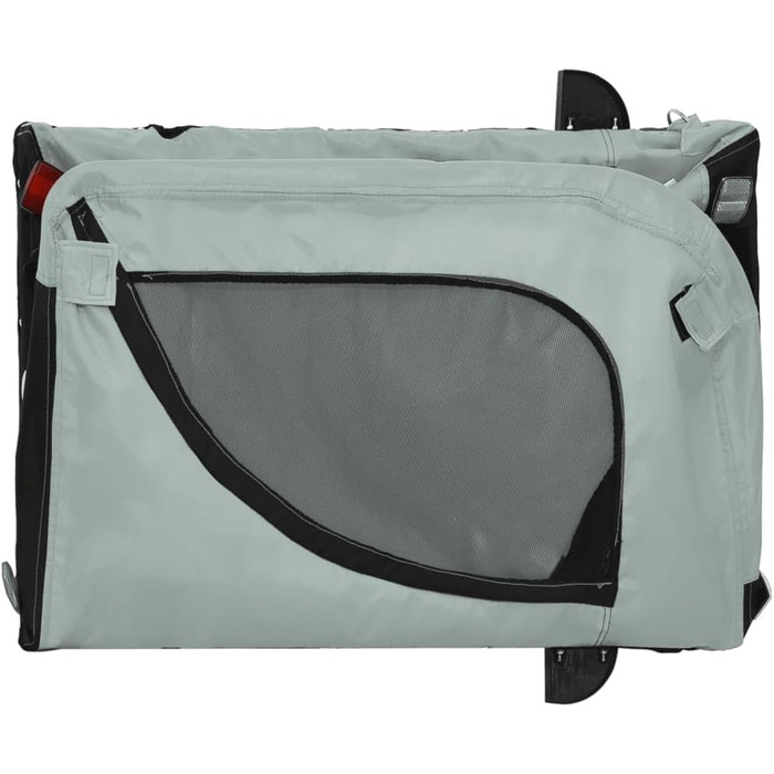 Причіп для собак Tidyard: міцний та безпечний (45 кг), з відбивачами та прапором, Oxford-тканина та метал (сірий та чорний)