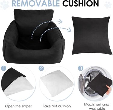 Автомобільний лежак для собак у багажник - зручний кошик для собак, чорний, 54x52x35 см