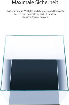 Q-Grow Nano акваріум 36 л, ультрапрозоре біле скло, 35x35x30 см, яскравість кольорів, наноакваріум для риб і рослин
