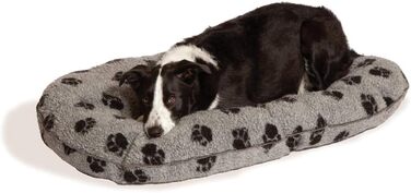 Килимок для собак Датського дизайну, стьобаний, з флісу Sherpa, овальний, 45 см, сірий